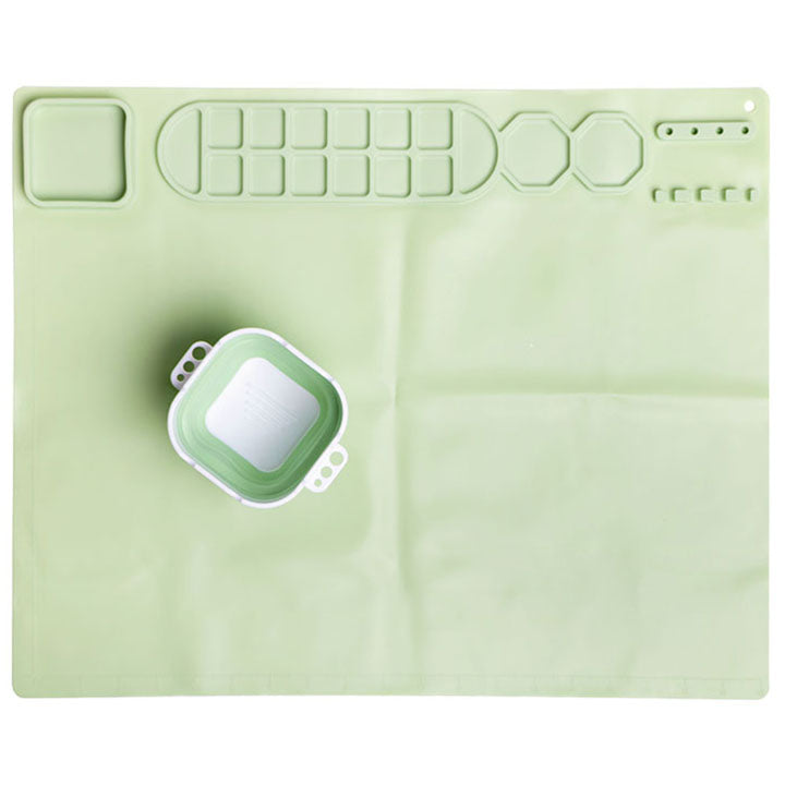 Siliconen schilderonderlegger 51 × 41 cm met palet en waterbakje – afbeelding 3