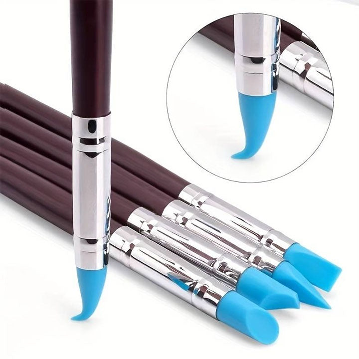 ARTMiE siliconen penselen met rubberen punt, set van 5 stuks – afbeelding 2