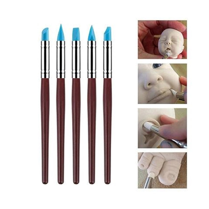 ARTMiE siliconen penselen met rubberen punt, set van 5 stuks – afbeelding 5
