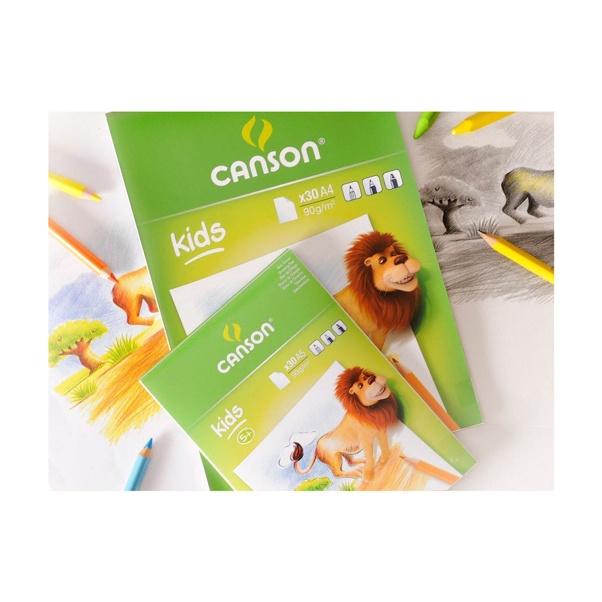 Sketching Pad CANSON Kids 90 g/m² – 30 sheets, A5 – A4
