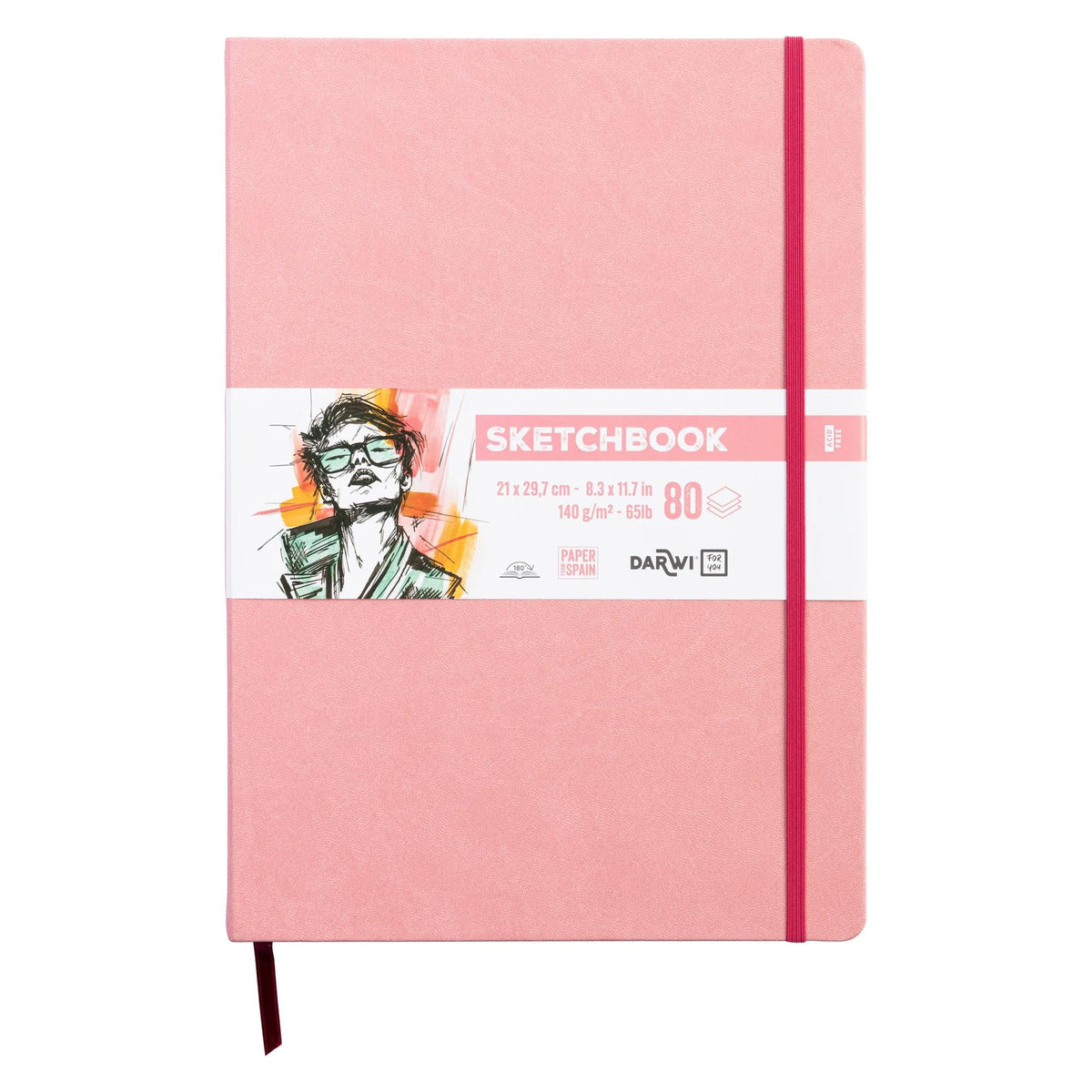 Sketching Pad DARWI Soft Pink A4 – 140 gsm, 80 sheets