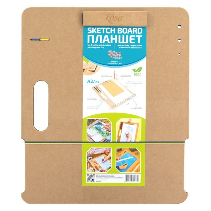 ROSA Studio tekenplank A3 (40 × 47 cm) met magnetische klem, MDF – afbeelding 5
