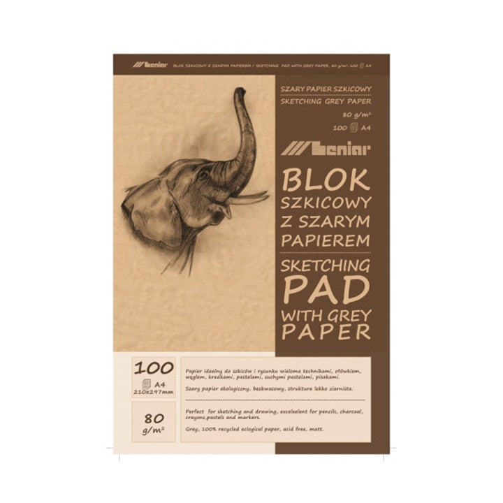 Schetsblok grijsbruin 80 g/m², 50 of 100 vel – afbeelding 2