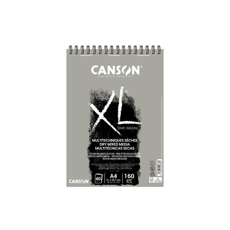 Pastelblok Canson XL Touch grijs 160 g/m² – 40 vellen, A4 – A3 – afbeelding 3