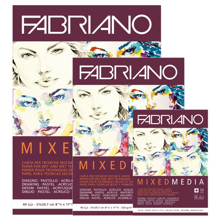 Fabriano mixed-mediablok, 40 vel, 250 g/m²