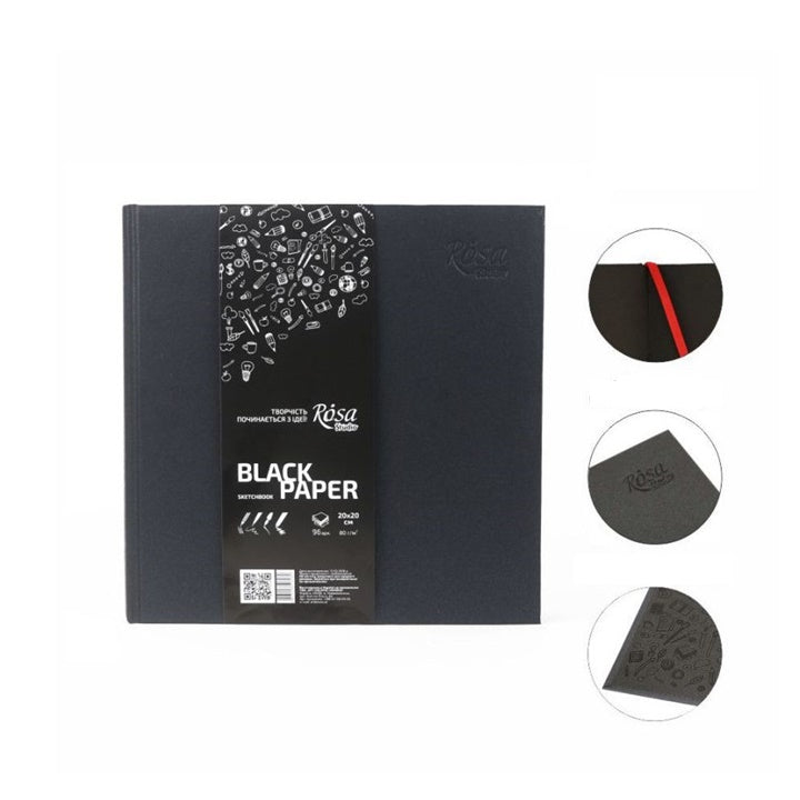 Rosa Studio schetsboek met zwart papier, 96 vel, 80 g/m² – afbeelding 4