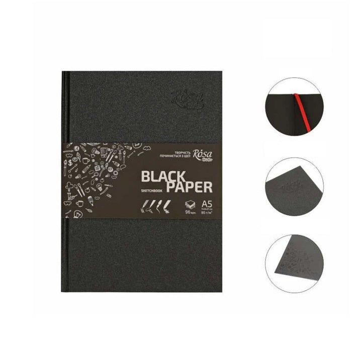 Rosa Studio schetsboek met zwart papier, 96 vel, 80 g/m² – afbeelding 2