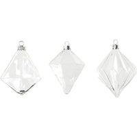 Creativ Company glazen kersthangers helder, set van 3