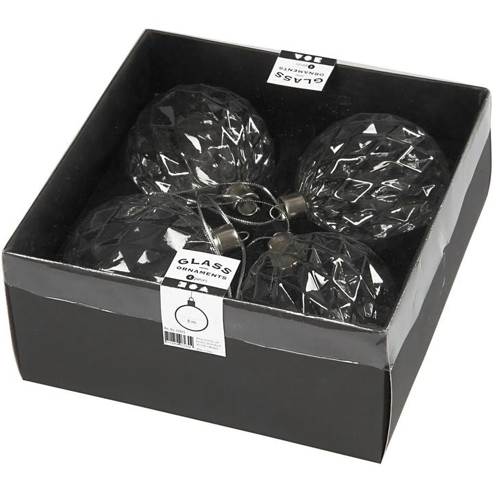 Creativ Company glazen kerstballen helder Ø 7,8 cm, 4 stuks – afbeelding 2