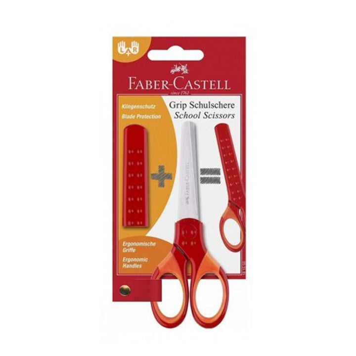Faber-Castell schoolschaar met beschermkapje, rood