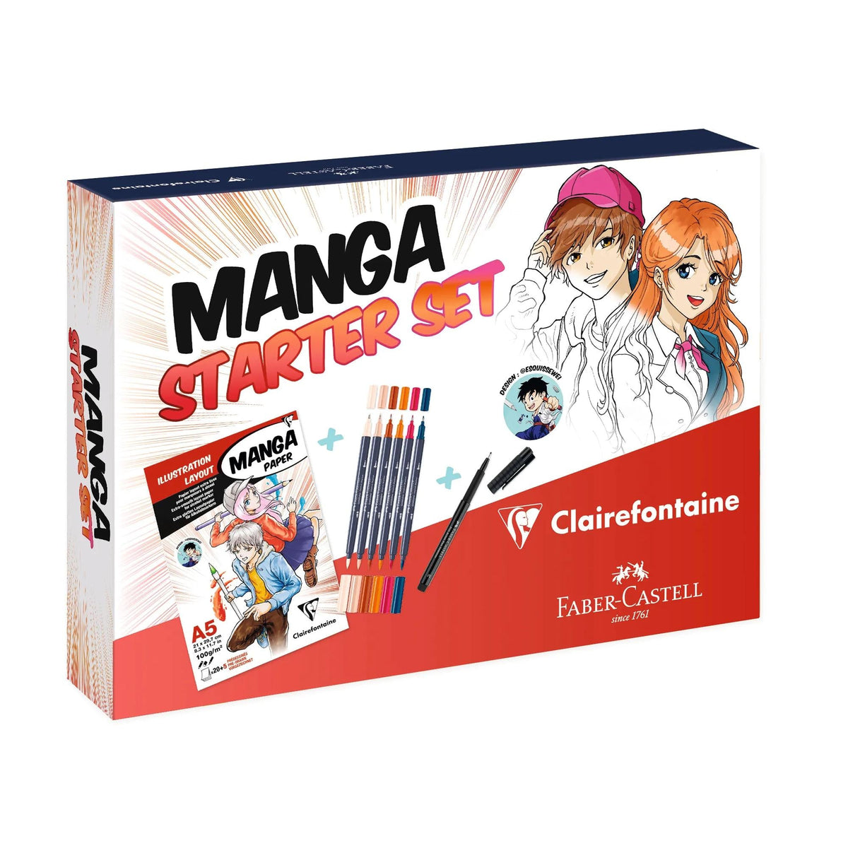 Clairefontaine Manga startset A5 met 6 alcoholmarkers