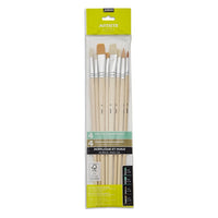Set de pinceaux Pébéo – 8 pièces, soies de porc et synthétiques, manche long