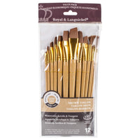 Royal & Langnickel penselenset bruin Taklon, 12 stuks