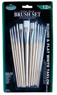 Penselenset Royal & Langnickel, 9 ronde en 3 platte penselen