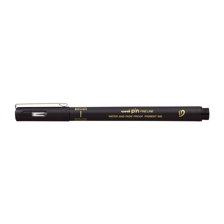 uni PIN brushpen zwart, extra fijn