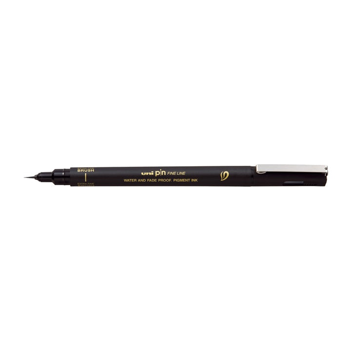 uni PIN brushpen zwart, extra fijn – afbeelding 2