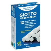 Stofvrij schoolbordkrijt GIOTTO Robercolor wit, 10 stuks