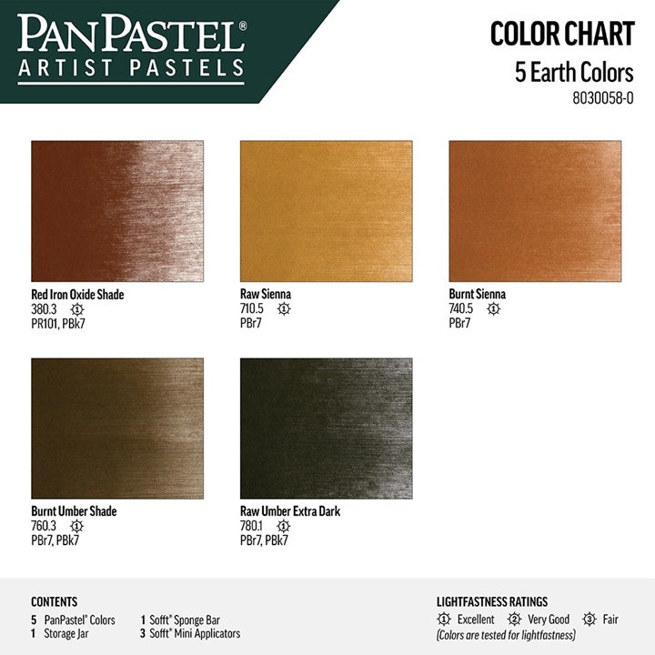 Golden PanPastel softpastel in napjes aardetinten, 5 stuks – afbeelding 2