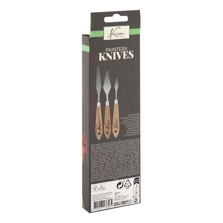 Paletmessenset Nassau, 3 stuks (17, 19 en 21 cm) – afbeelding 2