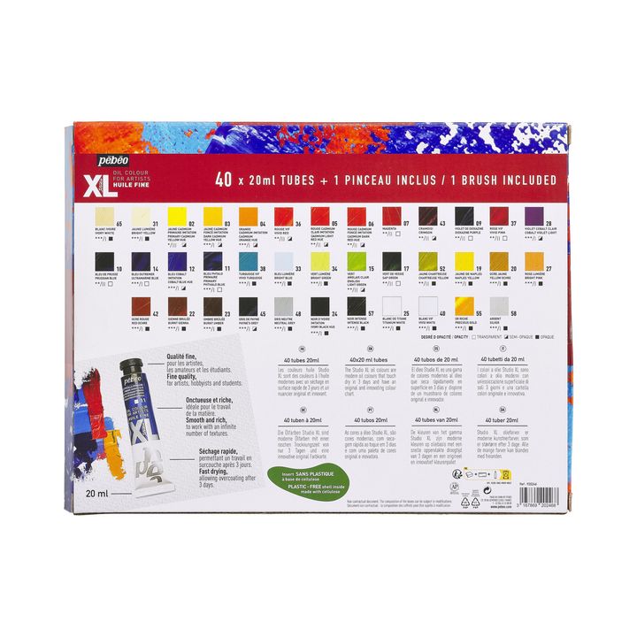 Pébéo Studio XL olieverfset 40 × 20 ml met penseel – afbeelding 3