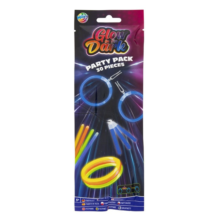 Nassau glowsticks partyset met connectors, 23 tot 30 stuks