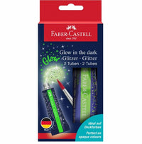 Faber-Castell glow-in-the-dark glitters voor aquarelverf, 2 × 12 ml
