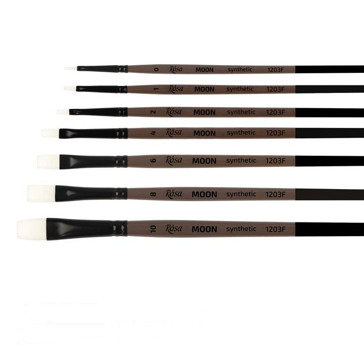 Plat penseel Rosa Moon 1203F, synthetisch haar – afbeelding 2