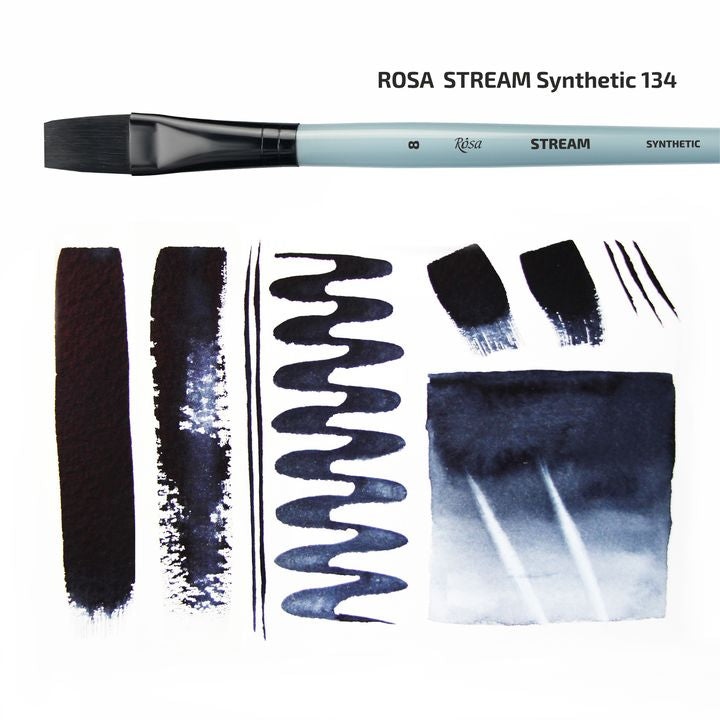 Plat penseel Rosa Stream 134, synthetisch, voor aquarel – afbeelding 4