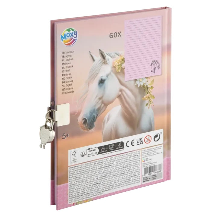 Moxy Horse geheim dagboek met slot en sleutel, A5 – 60 vel – afbeelding 2