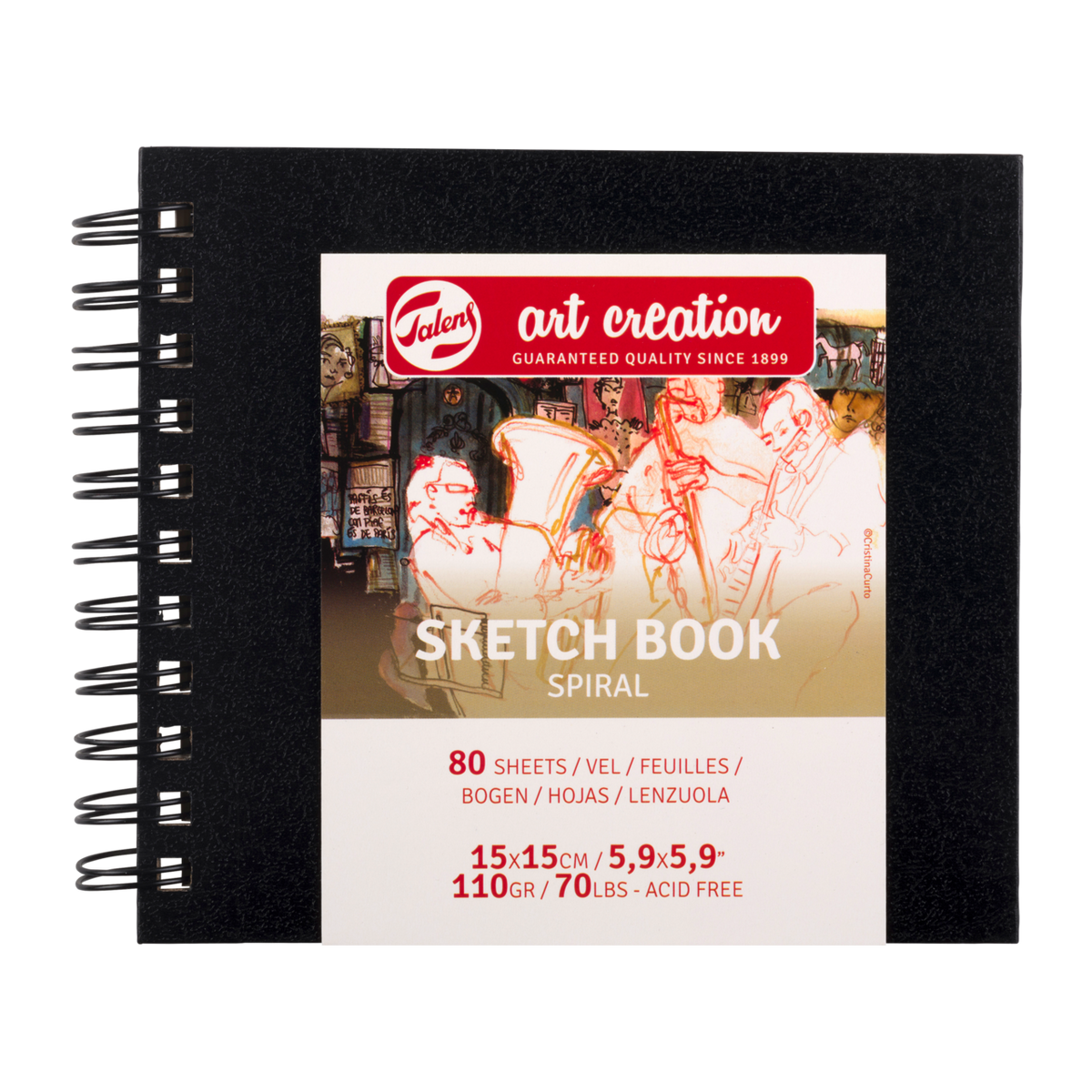 Talens Art Creation schetsblok 15 × 15 cm, 110 g/m², 80 vel