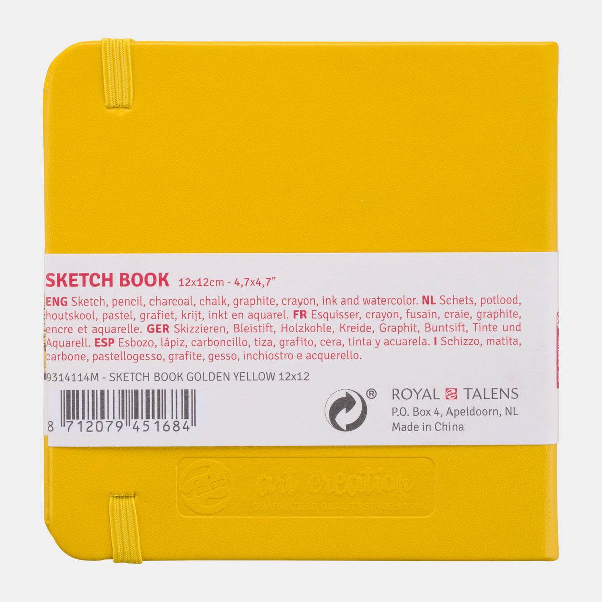 Talens Art Creation schetsblok goudgeel 12 × 12 cm, 80 vel