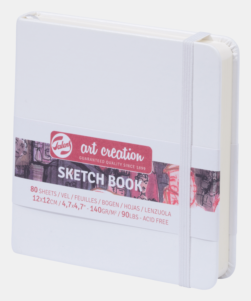 Talens Art Creation schetsblok wit 12 × 12 cm, 140 g/m², 80 vel