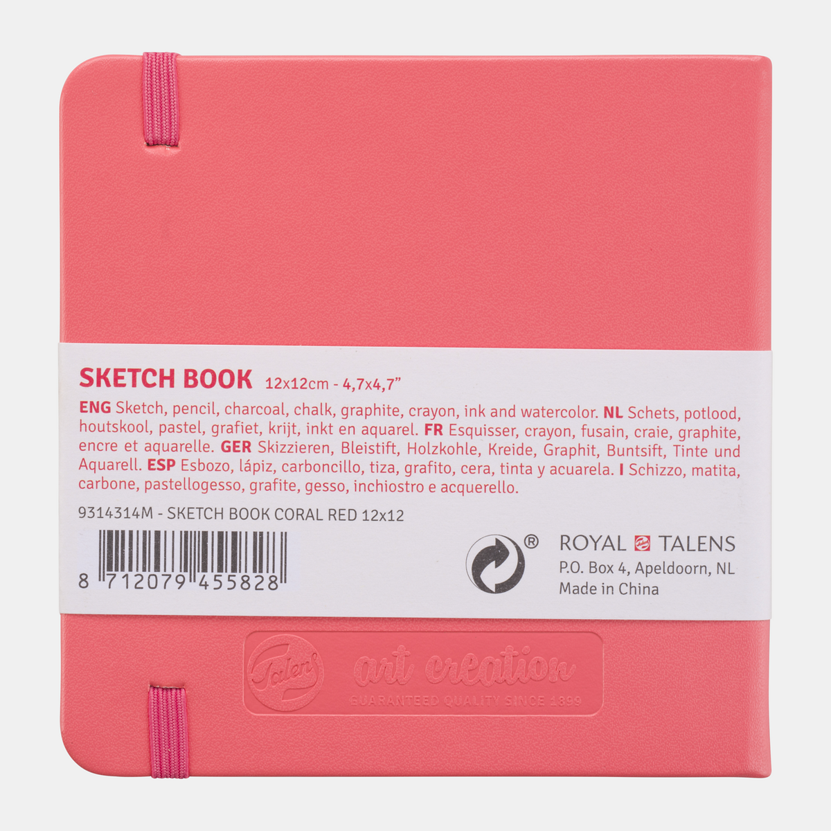 Talens Art Creation schetsboek Coral 12 × 12 cm, 80 vellen