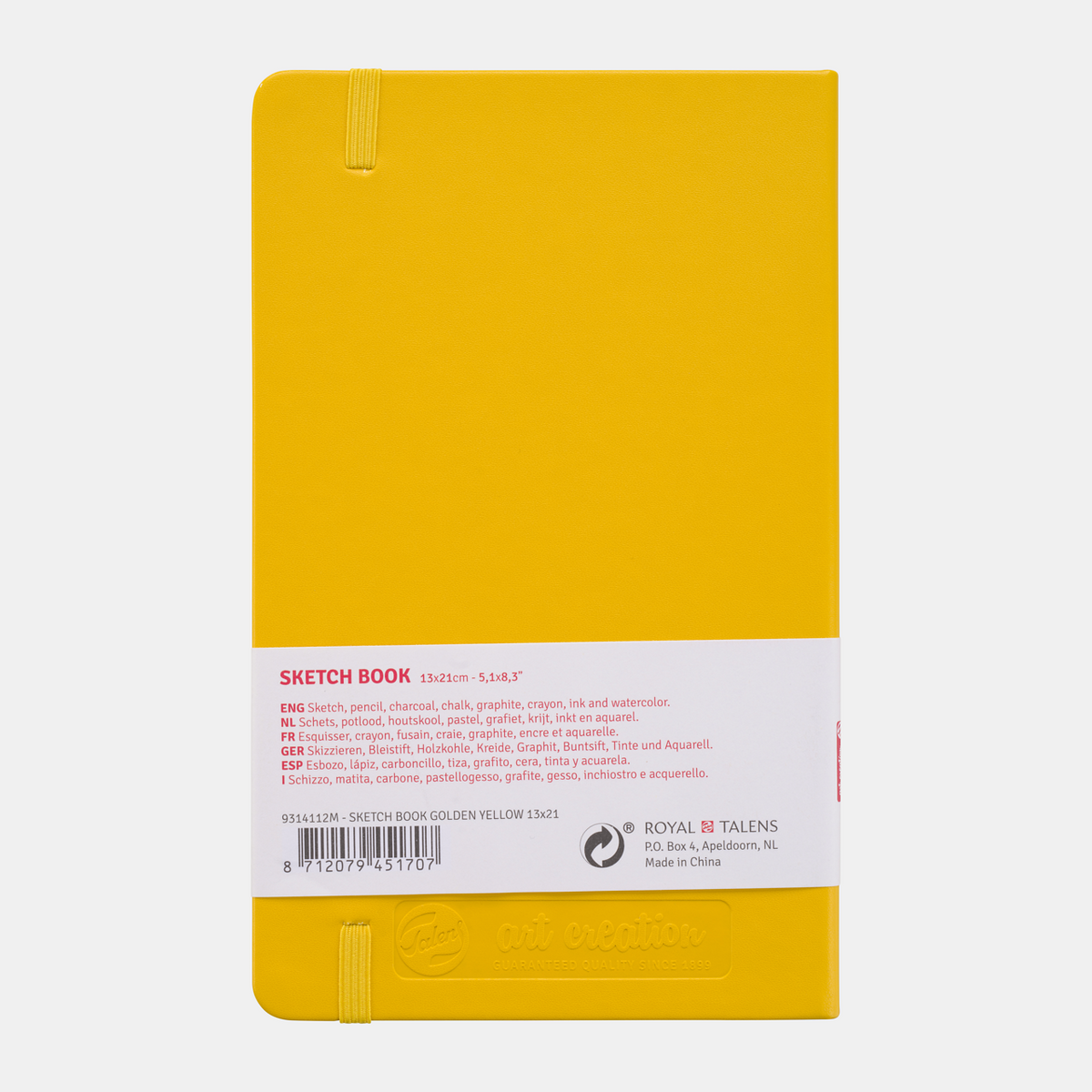 Talens Art Creation schetsboek Golden Yellow 13 × 21 cm, 80 vellen