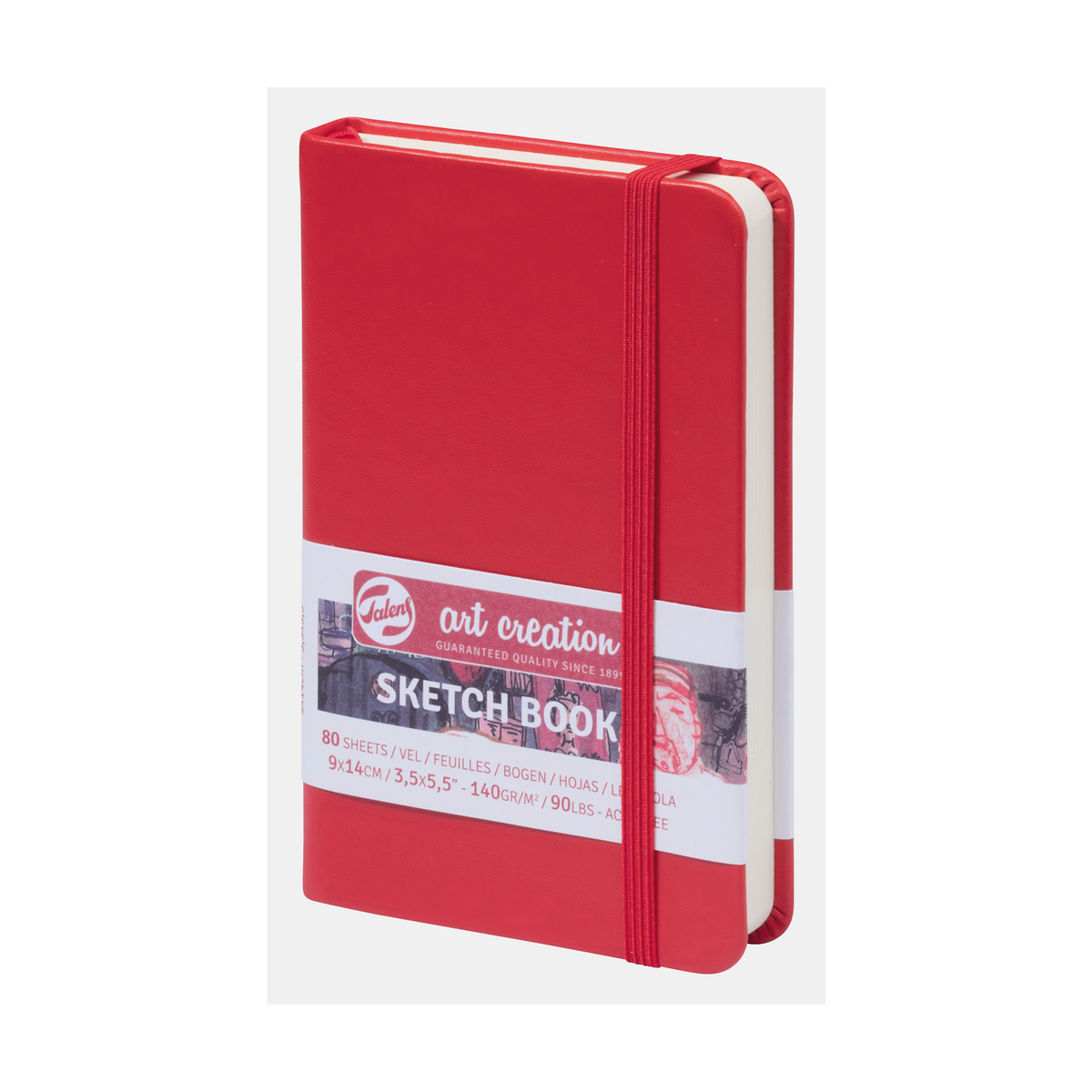 Talens Art Creation schetsboek Red 9 × 14 cm, 80 vellen