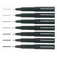 Standardgraph technische tekenpen, zwart, 0,1–0,8 mm