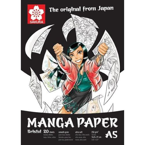 Tekenblok Sakura Manga 250 g/m² – 20 vellen, A5 – A3