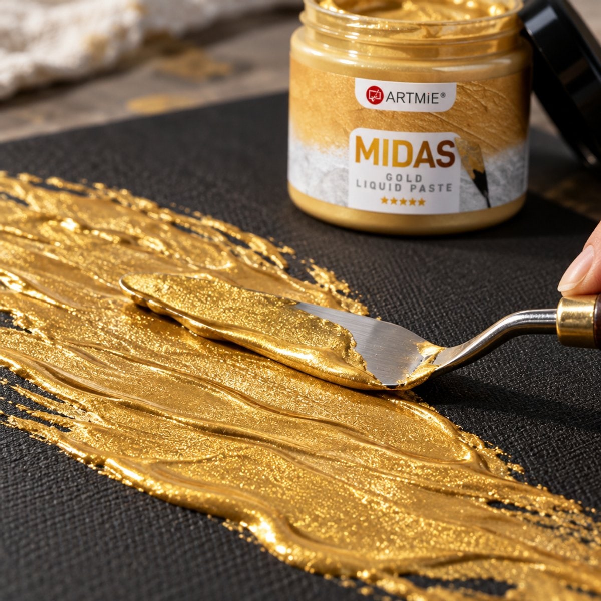 ARTMiE MIDAS vloeibare metallic pasta goud, 150–750 ml – afbeelding 4