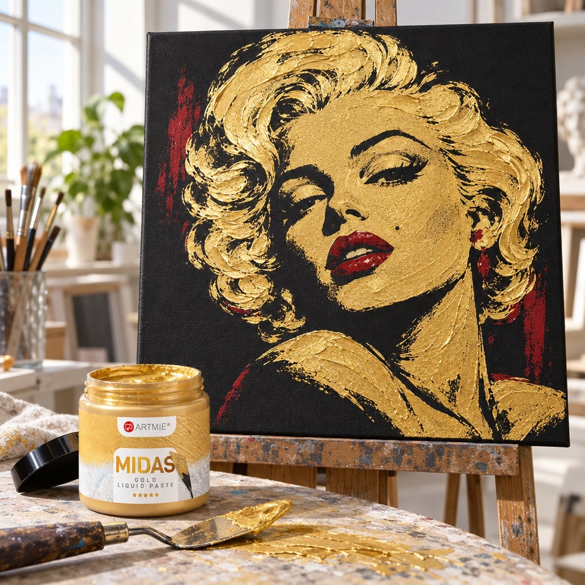 ARTMiE MIDAS vloeibare metallic pasta goud, 150–750 ml – afbeelding 5