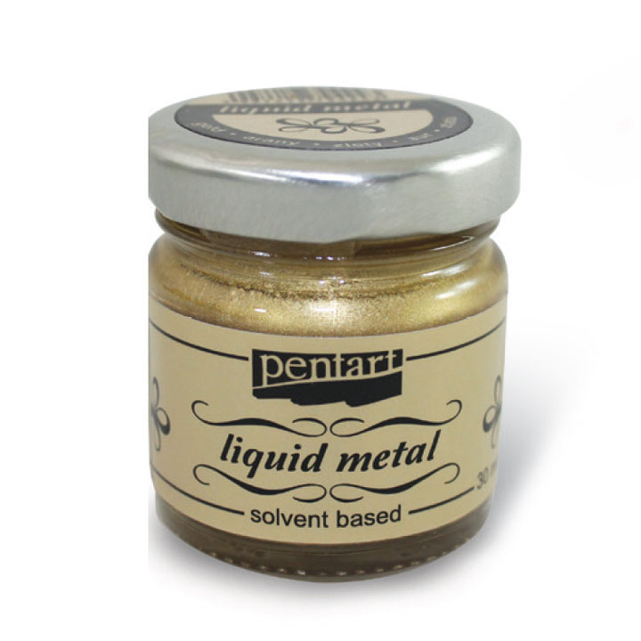 Pentart vloeibaar metaal, synthetische metallic verf 30 ml