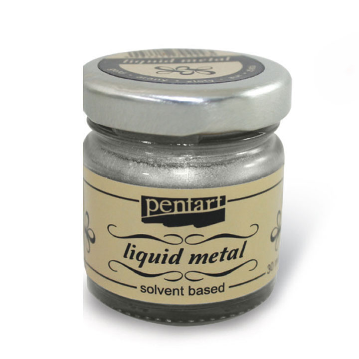 Pentart vloeibaar metaal, synthetische metallic verf 30 ml – afbeelding 2