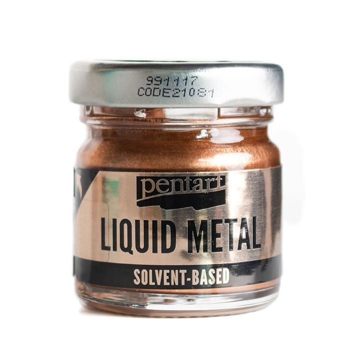 Pentart vloeibaar metaal, synthetische metallic verf 30 ml – afbeelding 3