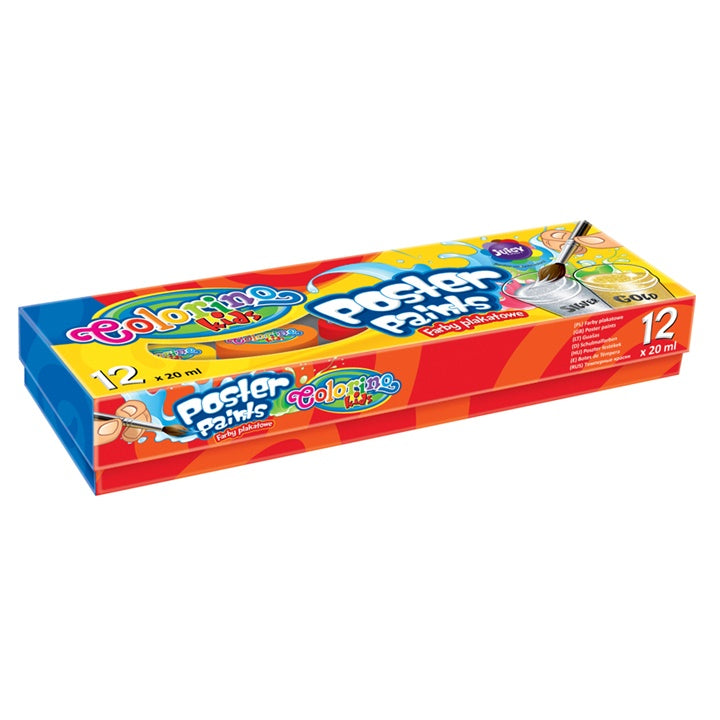 Colorino plakkaatverf in potjes, 12 × 20 ml