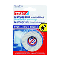 tesa Double-Sided Foam Mounting Tape for Mirrors, White 19 mm