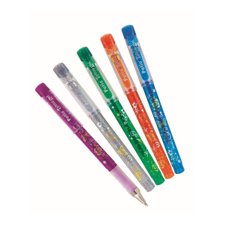 Colorino gelpennen voor tijdelijke tatoeages, set van 5 – afbeelding 2