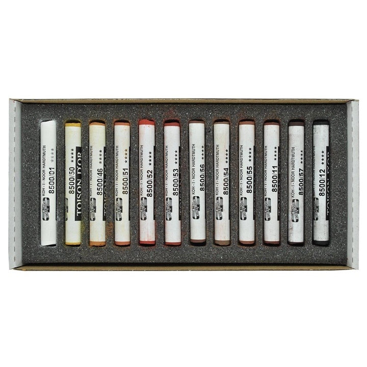 Koh-i-Noor Toison d’Or pastelkrijt bruintinten, set van 12 – afbeelding 2