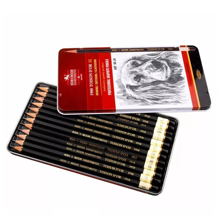 Koh-i-Noor Toison d’Or grafietpotloden 8B–2H, set van 12 – afbeelding 2