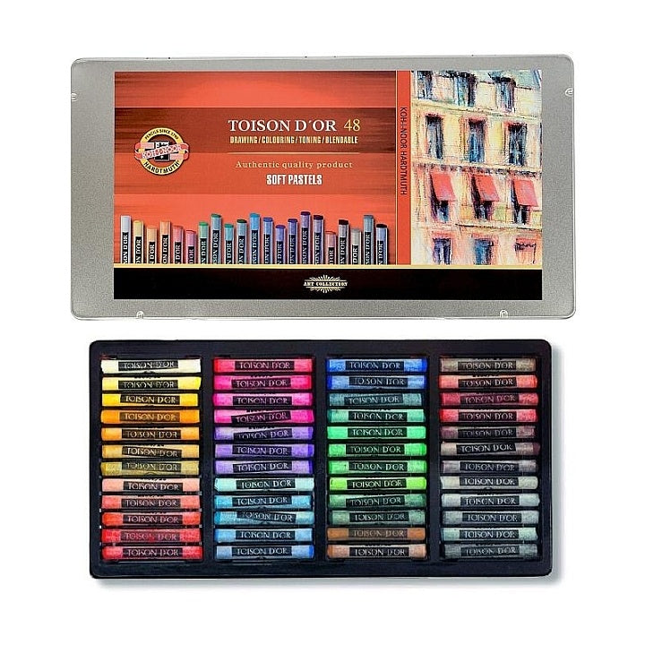 Koh-i-Noor Toison d’Or pastelkrijt, 48 stuks in metalen etui