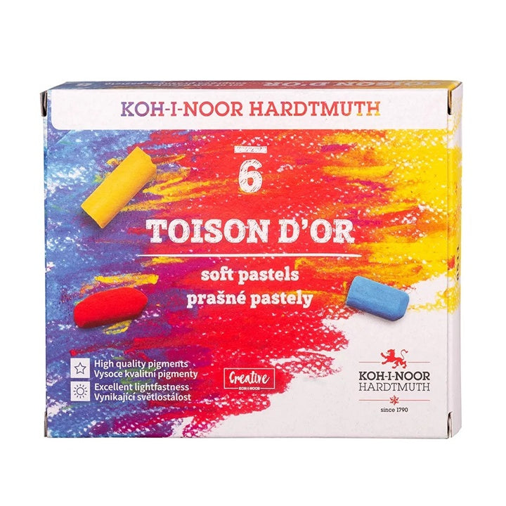 Koh-i-Noor Toison d’Or pastelkrijt, set van 6 in metalen doosje