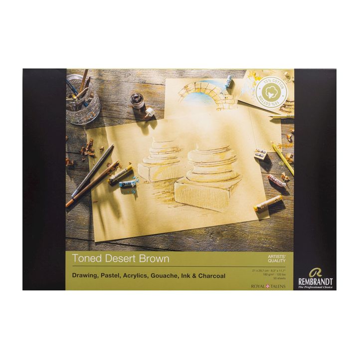 Rembrandt gekleurd papier Desert Brown A4, 180 g/m², 50 vel – afbeelding 2